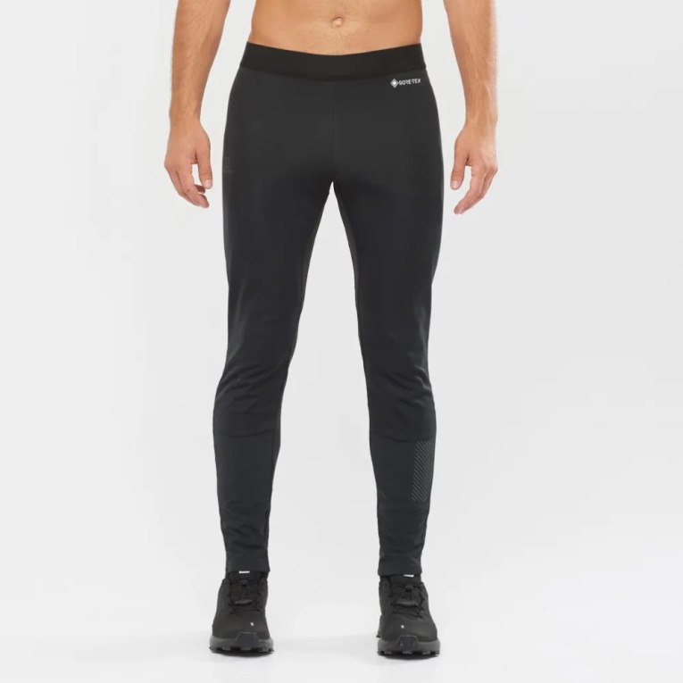 Salomon Gore Tex Infinium Windstopper Men\'s Running Tights Black | CA 23N97